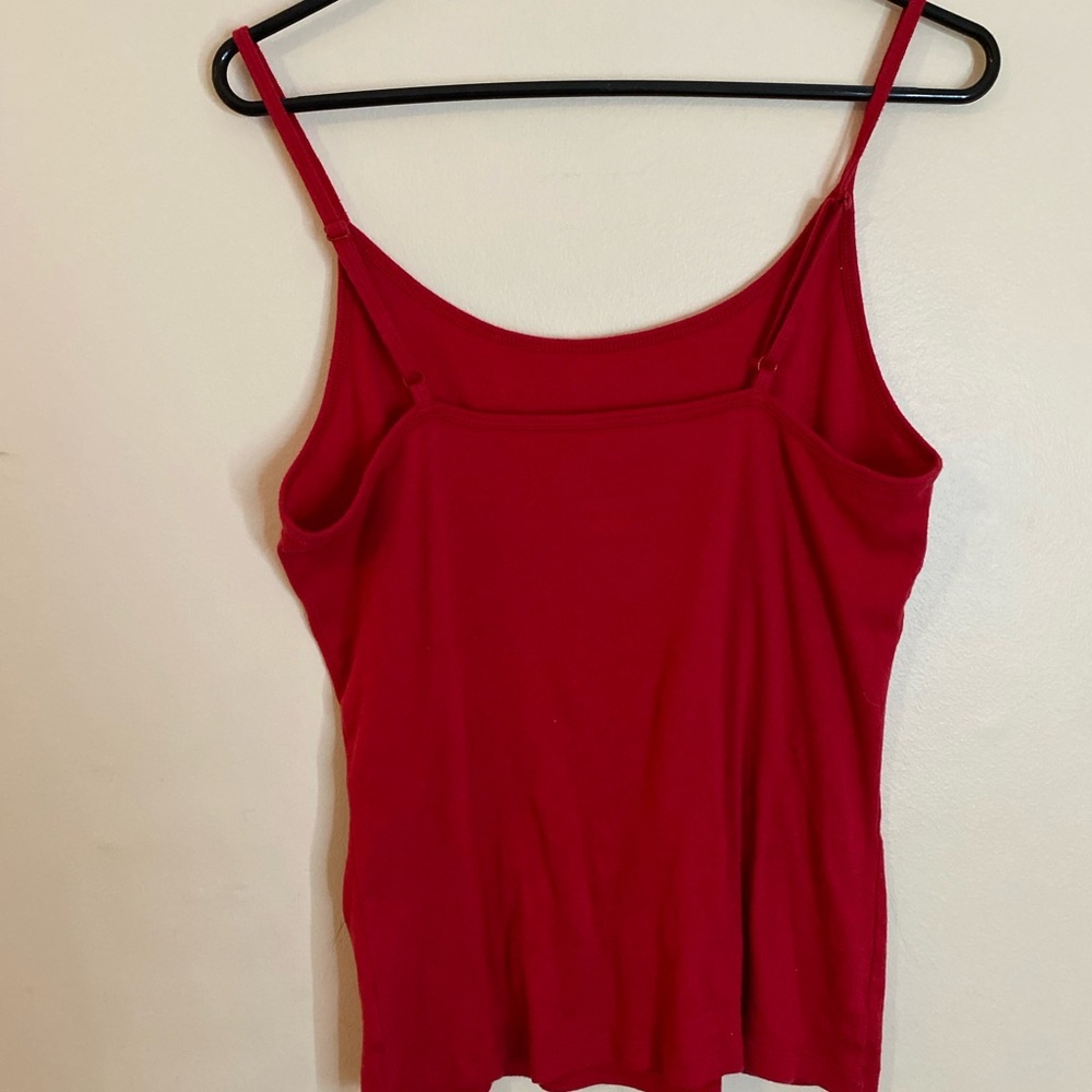 Faded Glory Organic cotton Red Slim Camisole Tank Top size large - Picture 3 of 7